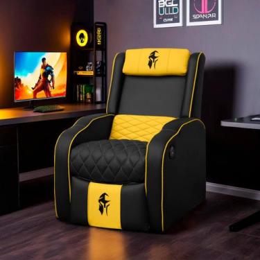 Imagem de Poltrona Gamer Troia Streammer Reclinável com Carregador USB e Massage
