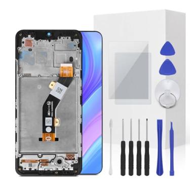 Imagem de JENCYFU Tela de substituição BLU View 5 Full LCD Screen Display Touch Digitalizador Montagem de moldura com ferramenta de reparo para modelo BLU View 5 B160V 16.7 cm