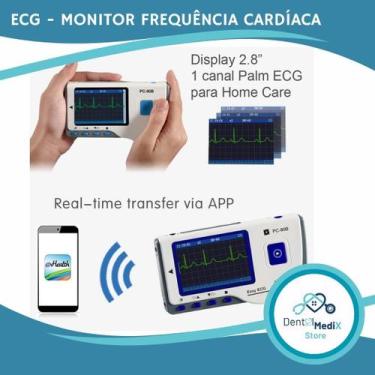 Imagem de EASY ECG MONITOR CARDÍACO PORTÁTIL  PC80B LCD  Tela Colorida  Eletroca