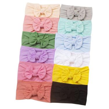 Imagem de Laços de Cabelo Infantil Menina Bebê Turbante Kit com 12