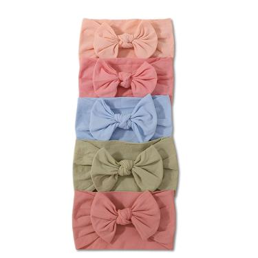 Imagem de Turbante de Bebê Faixa Grossa Lacinhos Infantis Bebê Acessórios de Menina 5 Unidades