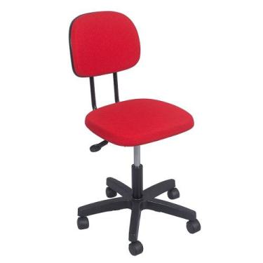 Imagem de Cadeira De Escritório Secretária Giratória Vermelha com regulagem de a