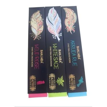 Imagem de Incensos Indianos, Coleção Aromática com 3 Fragrâncias, Sálvia Branca, Rosa Selvagem e Arruda Perfumada