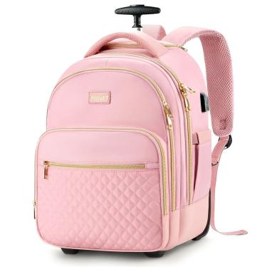 Imagem de Mochila com rodinhas Arcoyard Small de 15,6 polegadas Underseat Pink
