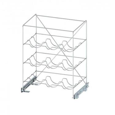 Imagem de Adega Aramada de Vinho Deslizante Ellite 9 Garrafas Cromada 30x45x55cm