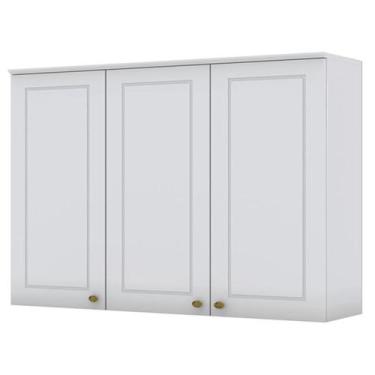 Imagem de Armario Aereo 3 Portas MDF 120 cm Americana C352 Branco Henn,  Branco