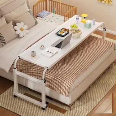 Imagem de Mesa sobreposta com rodas, mesa de computador, estação de trabalho em pé para laptop, estudo, hospital, médico, para sala de estar, quarto, escritório