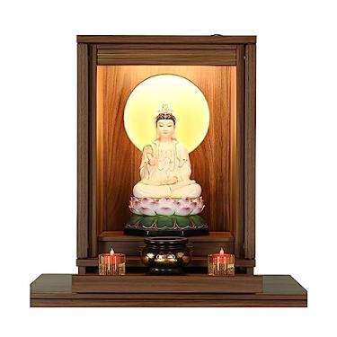 Imagem de Mesa de meditação altar com porta virada com porta, nicho budista, tapeçaria de parede doméstica moderna e simples, plataforma de suprimento econômico, oferecendo Altar de oração do santuário Guanyin