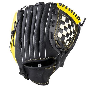 Imagem de Luva de beisebol 1 peça equipamento de beisebol luva de beisebol PU luva de beisebol engrossada crianças jovem softball fechado luvas de softball ao sol luvas de softball (cor: 1, US Size: L)