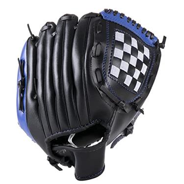 Imagem de Luva de beisebol desportos ao ar livre castanho preto luva de beisebol equipamento de prática de softball tamanho 10,5/11,5/12,5 mão esquerda para homem adulto mulher treino luvas e luvas de
