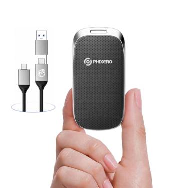 Imagem de PHIXERO SSD portátil externo P20 de 512 GB, até 2050 Mb/s, unidades de estado sólido externas com cabo USB C 2 em 1 com indicador LED, disco rígido portátil USB 3.2 geração 2 para iPhone 15/16 PRO