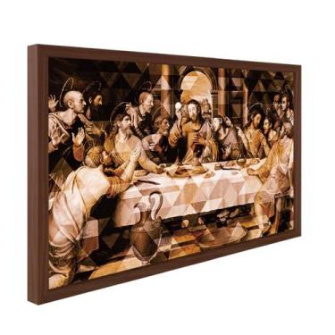 Imagem de Quadro Decorativo Religiosos Santa Ceia Jesus Fé Sagrada Família com M