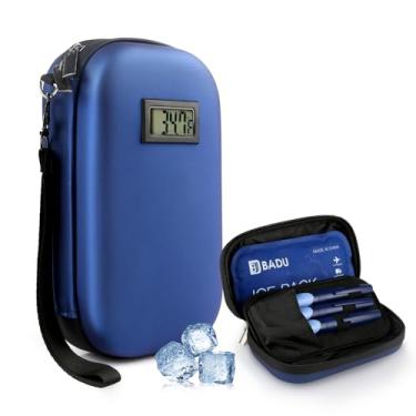 Imagem de HIMDUZE Estojo de viagem para refrigerador de insulina aprovado pela TSA para viagem com termômetro de temperatura bolsa de viagem para diabéticos com 1 bolsa de gelo reutilizável para viagem diária