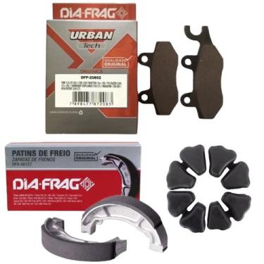 Imagem de Kit Freio Twister Cbx 250 Lona Pastilha E Coxim Coroa - Dia Frag/Hrs