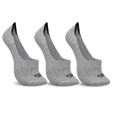 Imagem de Meia Olympikus Cano Ultra Invisivel Cinza - 3 Pares, 33 - 38