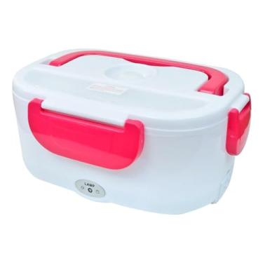 Imagem de Marmita Elétrica Portátil Tipo Lancheira com Aquecedor de Alimentos Contém Divisórias e Colher 1000ml - Vermelho (220, Volts)