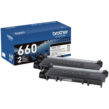 Imagem de Brother Cartucho de toner preto de alto rendimento genuíno TN660 2PK (TN6602PK)