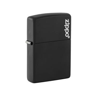Imagem de Zippo Isqueiro de bolso preto fosco com logotipo