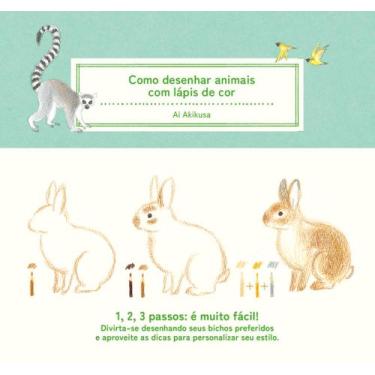 Imagem de Livro - Como desenhar animais com lápis de cor