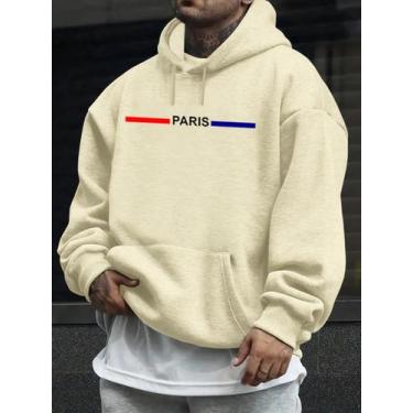 Imagem de Moletom Masculino Basico Estampa Paris Dia A Dia Academia - Qualidade 