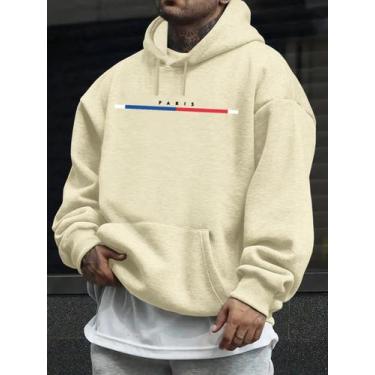 Imagem de Moletom Masculino Blusao Estampada Basico Paris Academia Top - Qualida