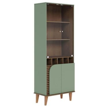 Imagem de Cristaleira 2 Portas De Vidro Roma Hortelã Amendoa