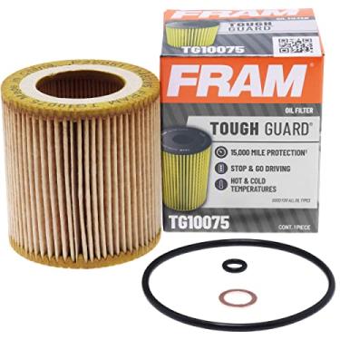 Imagem de FRAM Filtro de óleo de substituição Tough Guard TG10075 com SureGrip, projetado para trocas de óleo sintéticas e convencionais de fluxo total com intervalo de até 15 K milhas (pacote com 1)