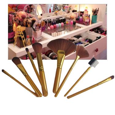 Imagem de Pincel Kit 8pçs Maquiagem Corretivo Base Sombra Make Up