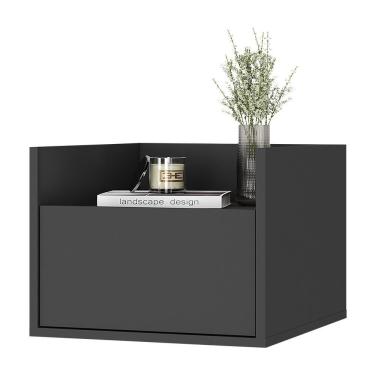 Imagem de Mesa De Cabeceira 40Cm Suspensa Multimóveis V4040 Preta Preto