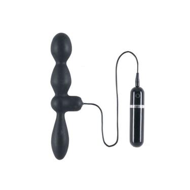 Imagem de Plug Anal Duplo Com 10 Vibrações - Buttplug Thriller Ass - Nanma - Cor: Preto