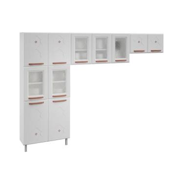 Imagem de Kit De Cozinha Modulada 3 Peças Mirage New (2 Armários + 1 Paneleiro) Cpt113 Branco - Telasul