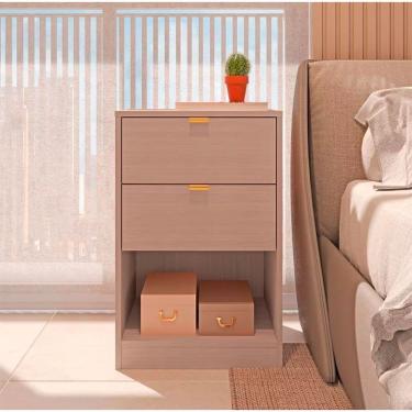 Imagem de Mesa De Cabeceira Bartira Diplomata Com 2 Gavetas Avelã