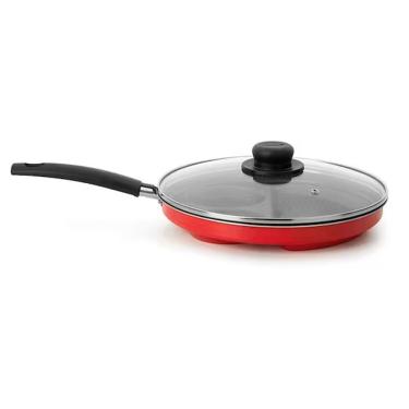 Imagem de Frigideira Multiflon Breakfast Antiaderente Ultra 7 Com Tampa 27 Cm Vermelho