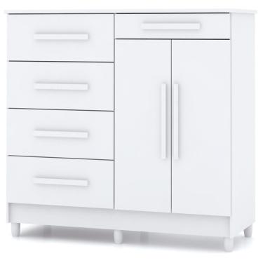 Imagem de Cômoda Sapateira Sirios 5 Gavetas 2 Portas Branco