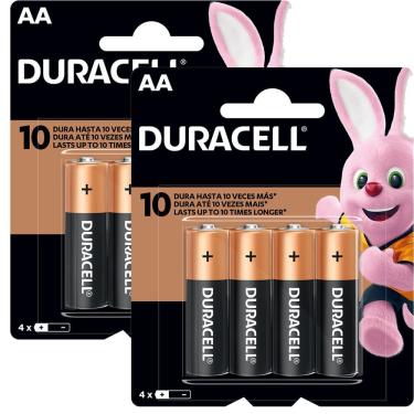 Imagem de 2 Packs De Pilhas Alcalina Pequena Aa - 4 Unidades - Duracell