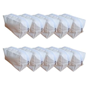 Imagem de Kit 10 Necessaire Branca Nylon300 Ideal Sublimação Branco