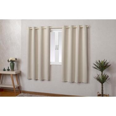 Imagem de Cortina Blackout 2 Metros Tilia Varão 2,0 X 1,7 M Sala Quarto - Bege