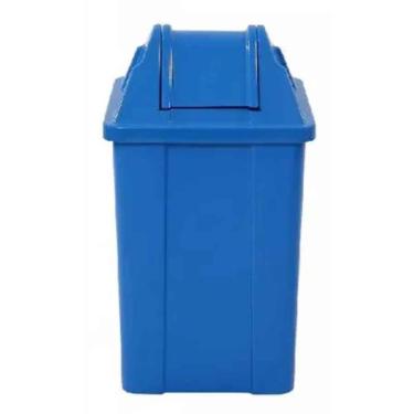 Imagem de Coletor 60 Litros Quadrado C/tampa Vai E Vem Azul Ref. Q60