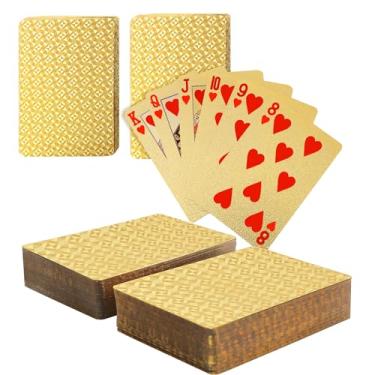 Imagem de SWINILAYA 2 Pack Black and Gold Playing Cards - Waterproof PVC Plastic Deck of Cards for Adults, Perfect for Poker, Blackjack, and More with Gift Box