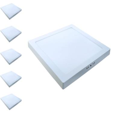 Imagem de Kit 6x Painel Plafon Sobrepor Alumínio Quadrado LED 32W 30x30 Bivolt Branco Frio