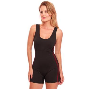 Imagem de Maiô Hidroginástica Natação Listra Lateral - Brás e Cia, XG, Bordô