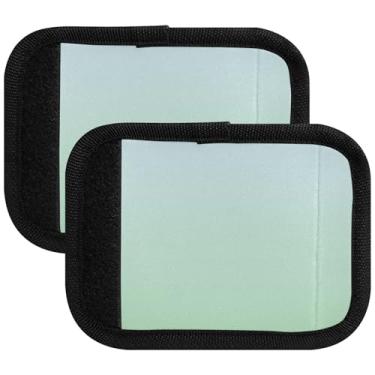 Imagem de Coral, rosa, fúcsia, gradiente, bagagem, alça fofa, identificador de mala, capas de identificador de mala neon exclusivas etiquetas para viagem, pacote com 2, elegante azul celadon verde gradiente