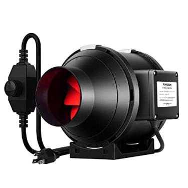Imagem de VIVOSUN Ventilador De Ventilação Duto Em Linha R4 4" E 190 Pés Cúbicos Por Minuto Com Controlador Velocidade Variável Para Barraca Cultivo