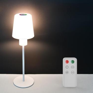 Imagem de iodoo Luminárias De Mesa Sem Fio Recarregáveis 5000 Mah, Cores Rgb E Luz Quente, Ajuste Intensidade Contínuo, Luminária Led Para Quarto/Jantar Casal/Mesa/Café/Sala Jantar/Terraço (1)