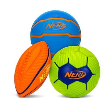 Imagem de Nerf Conjunto De Mini Bolas Esportivas Espuma Kids - Macias Futebol, Futebol E Basquete Para Todos Os Esportes Internos Externos, Brinquedo Perfeito Jovens