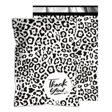 Imagem de Vapulcio Envelopes De Correspondência Polietileno 10X13" 25 Unidades - Sacolas Remessa Com Estampa Leopardo, Espessura 2,4 Mil, À Prova D'Água E Resistentes A Rasgos, Sacos Embalagem Autovedantes Pa
