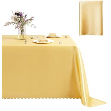 Imagem de Counfeisly Toalha De Mesa Retangular Cetim Dourada 60 X 120 Polegadas, Decoração Formal/Elegante Para Banquete Casamento