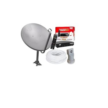 Imagem de Kit Receptor Bedin + Antena KU Pedestal 45 cm + LNB Simples + Cabo