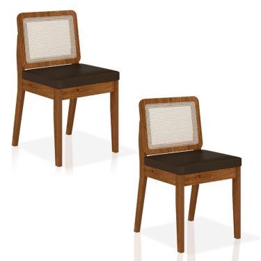 Imagem de Kit 2 Cadeiras Sextavada Sydney Freijó/corino Marrom - M. Arapongas