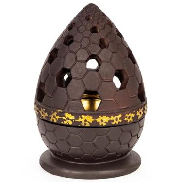 Imagem de Xisakaca Suporte para queimador de incenso, suporte de resina de incensário de carvão Bakhoor Frankincense, ideal para aromaterapia, ioga, spa, decoração de igreja cristã (café)